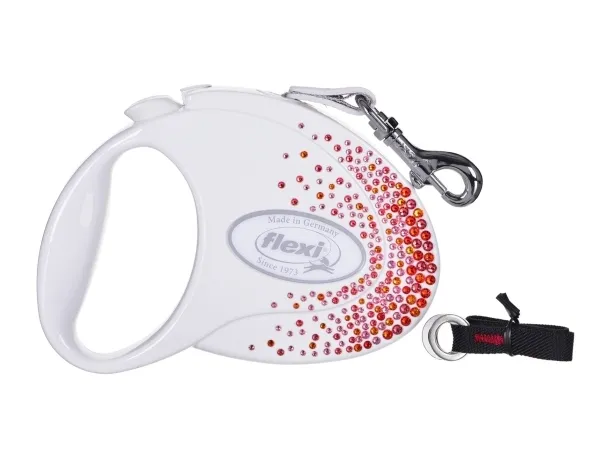 Flexi automatisk snor Glam Splash Orient M 5m, hvid