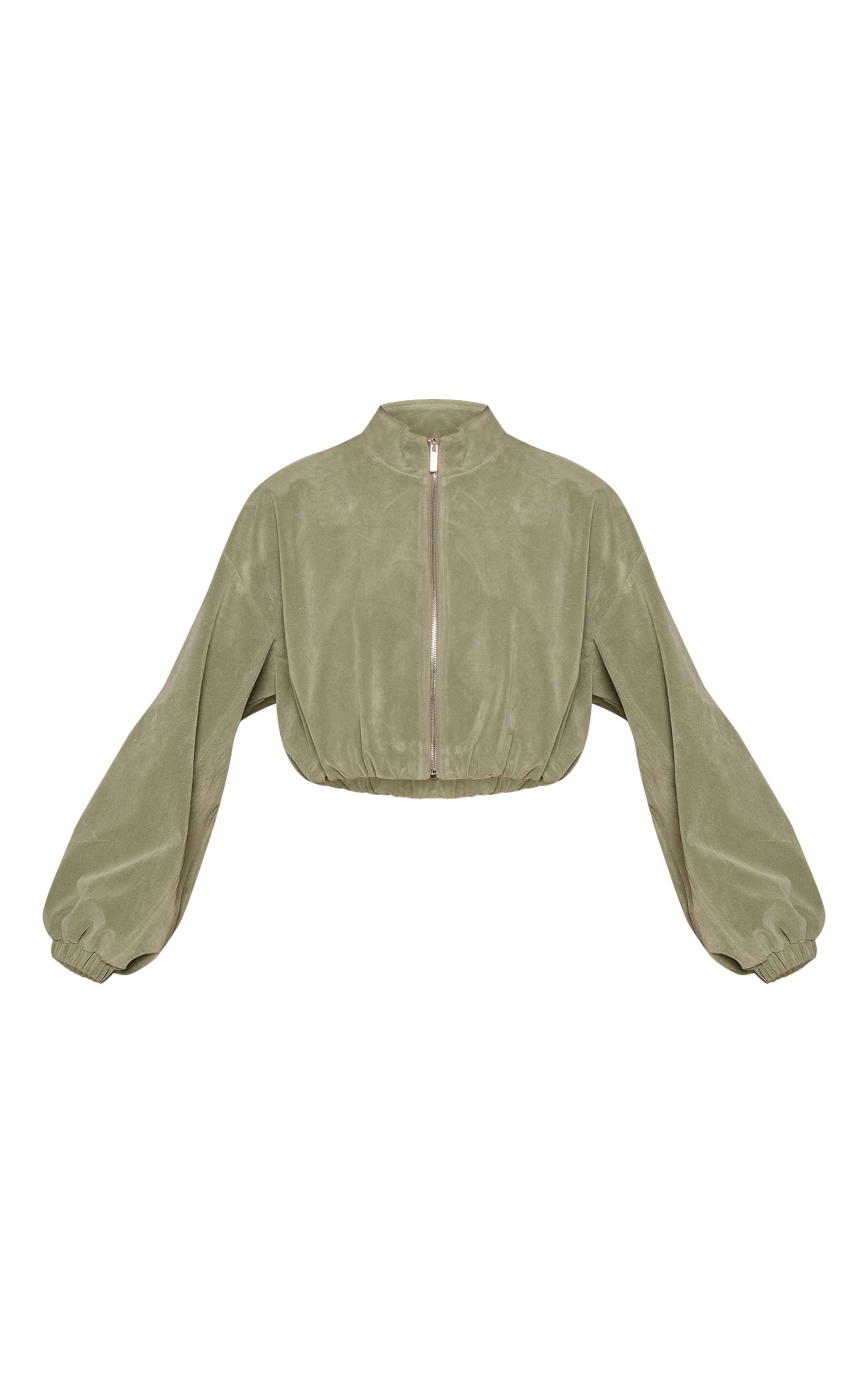 Pistache Blouson Aviateur Court En Synthétique