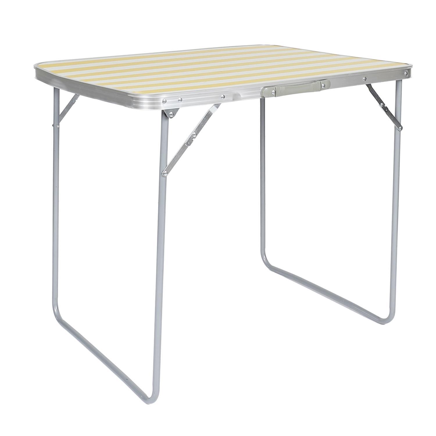 TABLE PLIANTE RAYURE JAUNE
