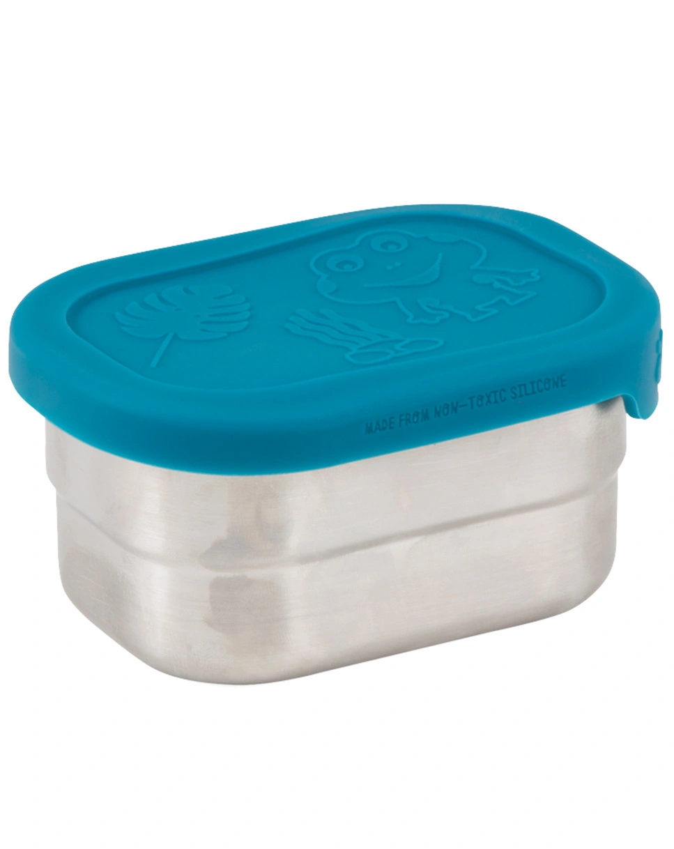 Edelstahl-Brotdose HAI 4-teilig in silber/blau