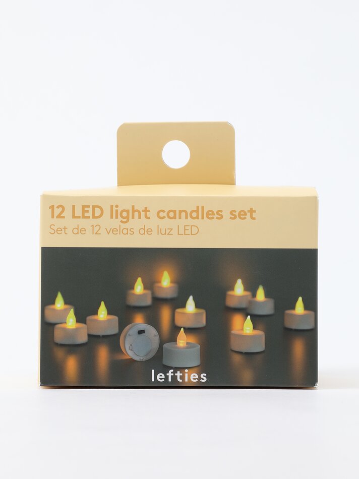 Pacote com 12 velas de LED - Brancas