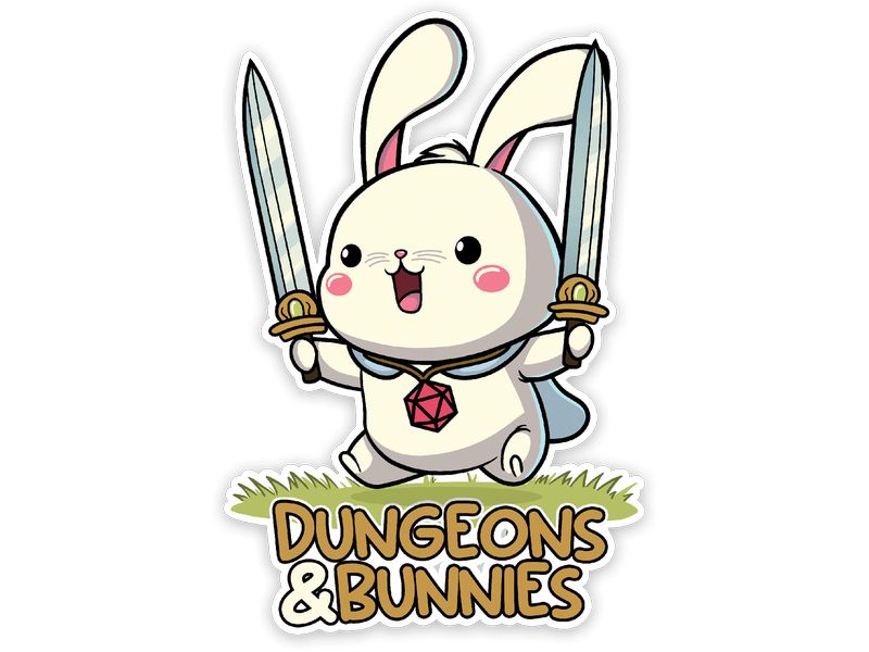 Glass Staff Dungeons and Bunnies Sticker Mehrfarbig Aufkleber für RPG-Fans