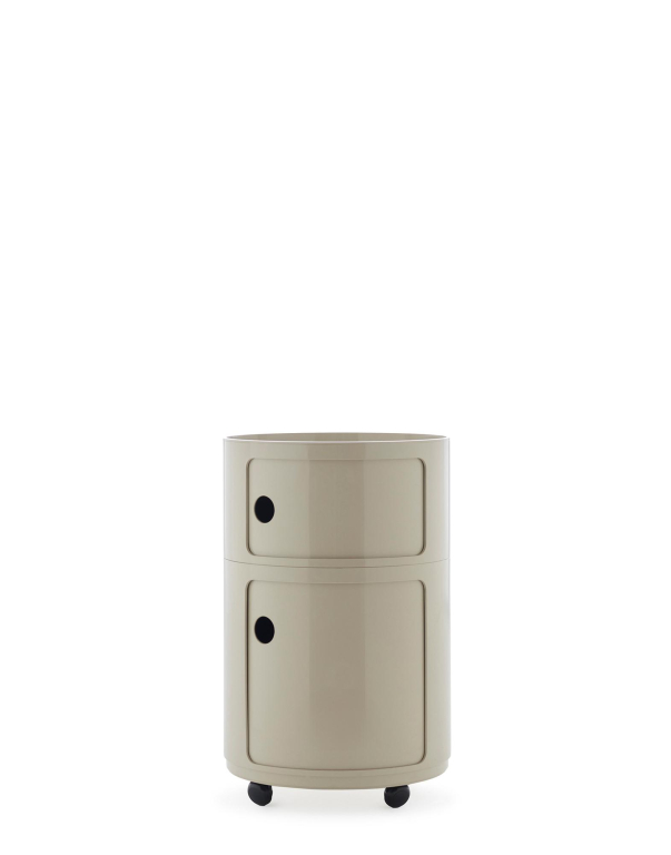Kartell Componibili New Big kast nachtkastje Ø42 (2 comp.) wit