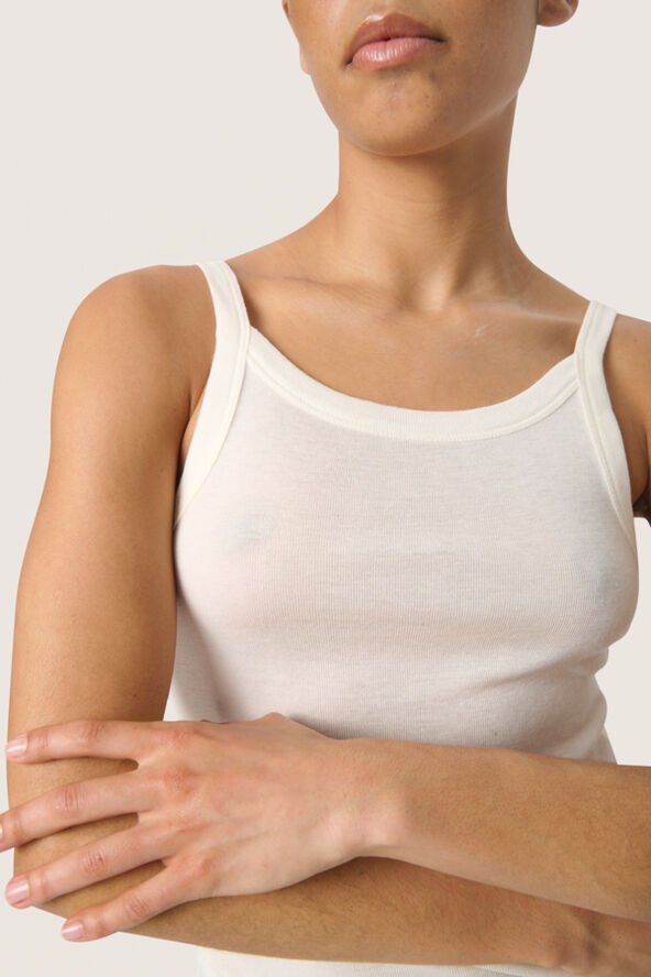 Soaked in Luxury SLFauna Tank Top Whisper white