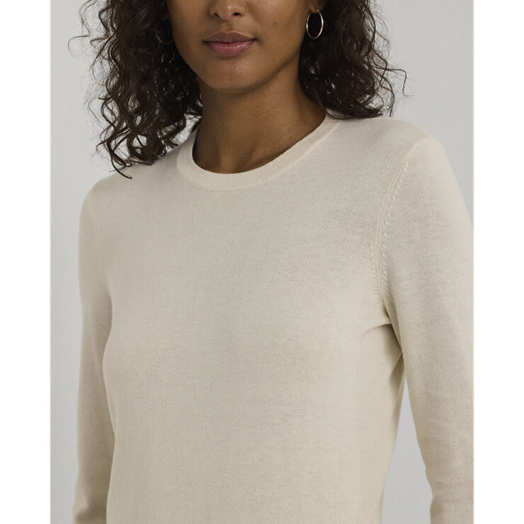 Lauren Ralph Lauren COTTON MODAL-LS SWEATER Mascarpone cream