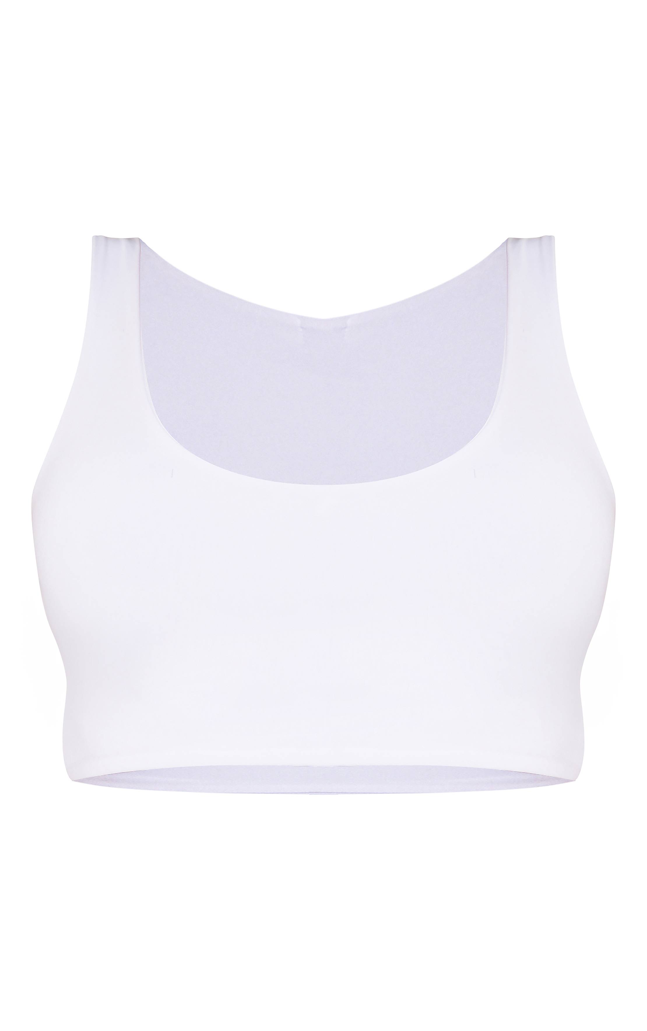 Blanc Top Court Col Carré Slinky Shape