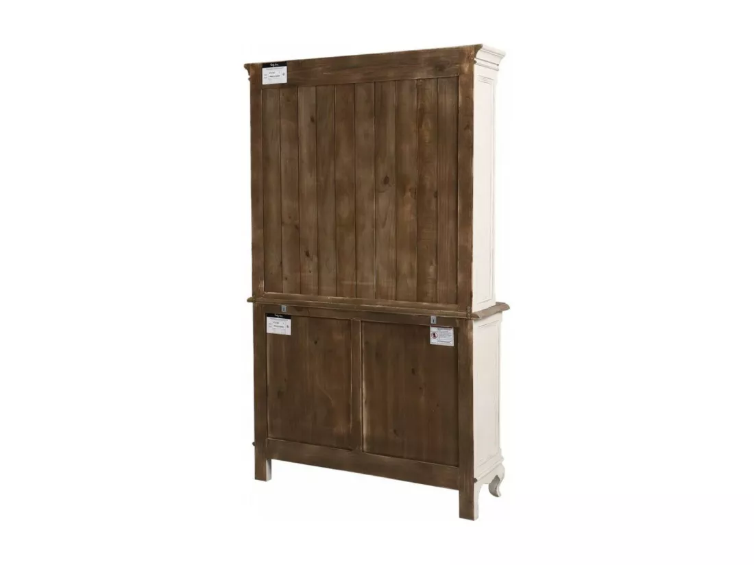 Buffet vaisselier 2 portes vitrées Bois Blanc - Château Interior's