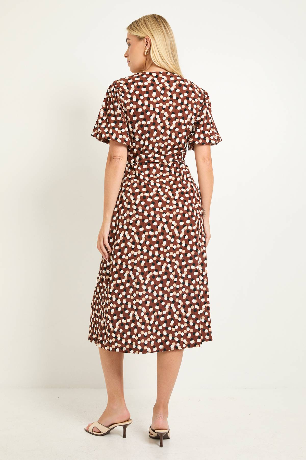 Wallis Robe Midi Boutonnée En Jersey À Pois Pour Petite Taille