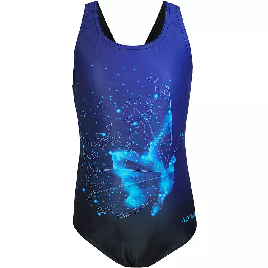 Aquarti Mädchen Badeanzug Chlorresistent Muscleback Wassersport schwarz Modell 1