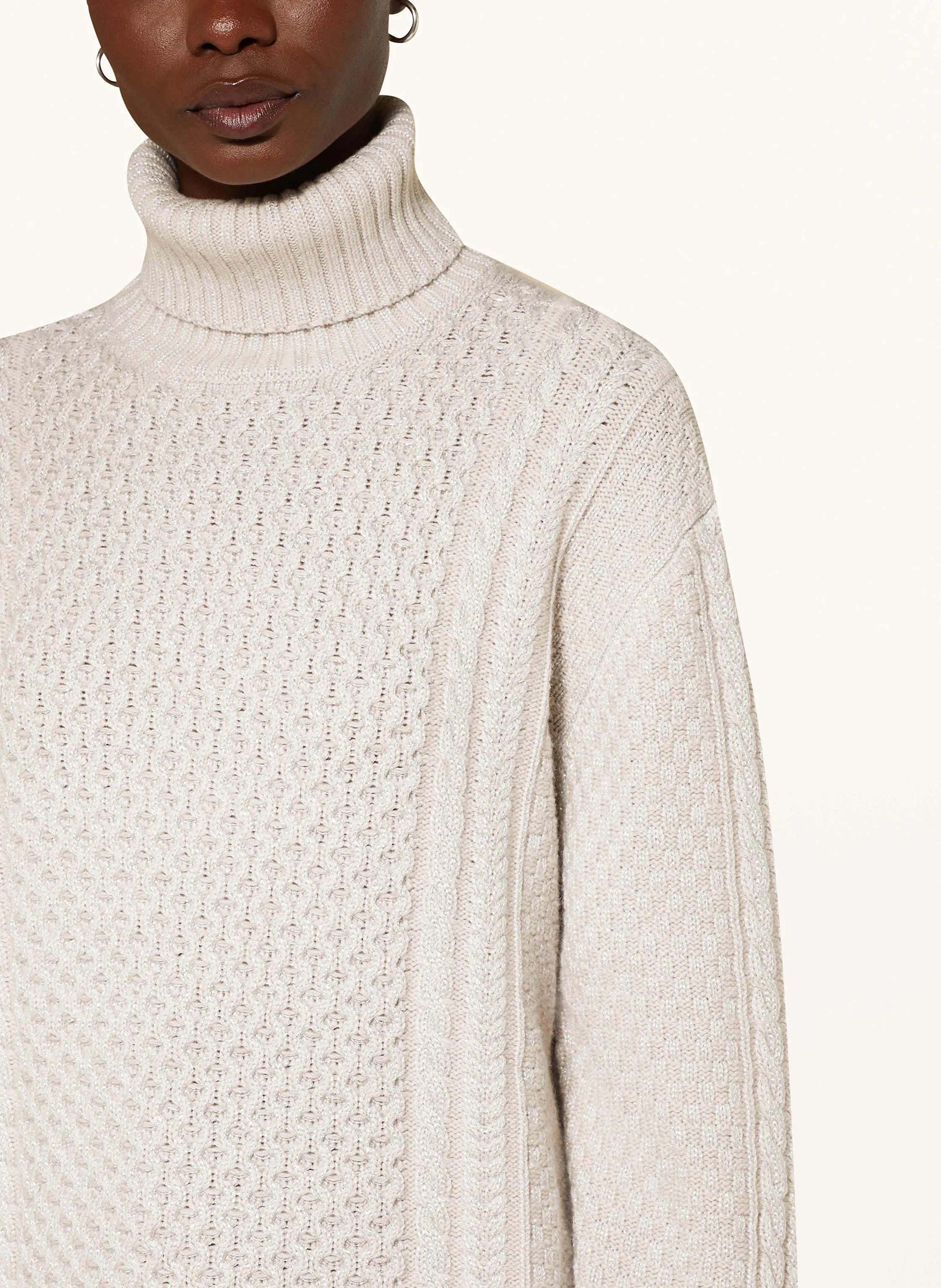 FABIANA FILIPPI Rollkragenpullover mit Glitzergarn