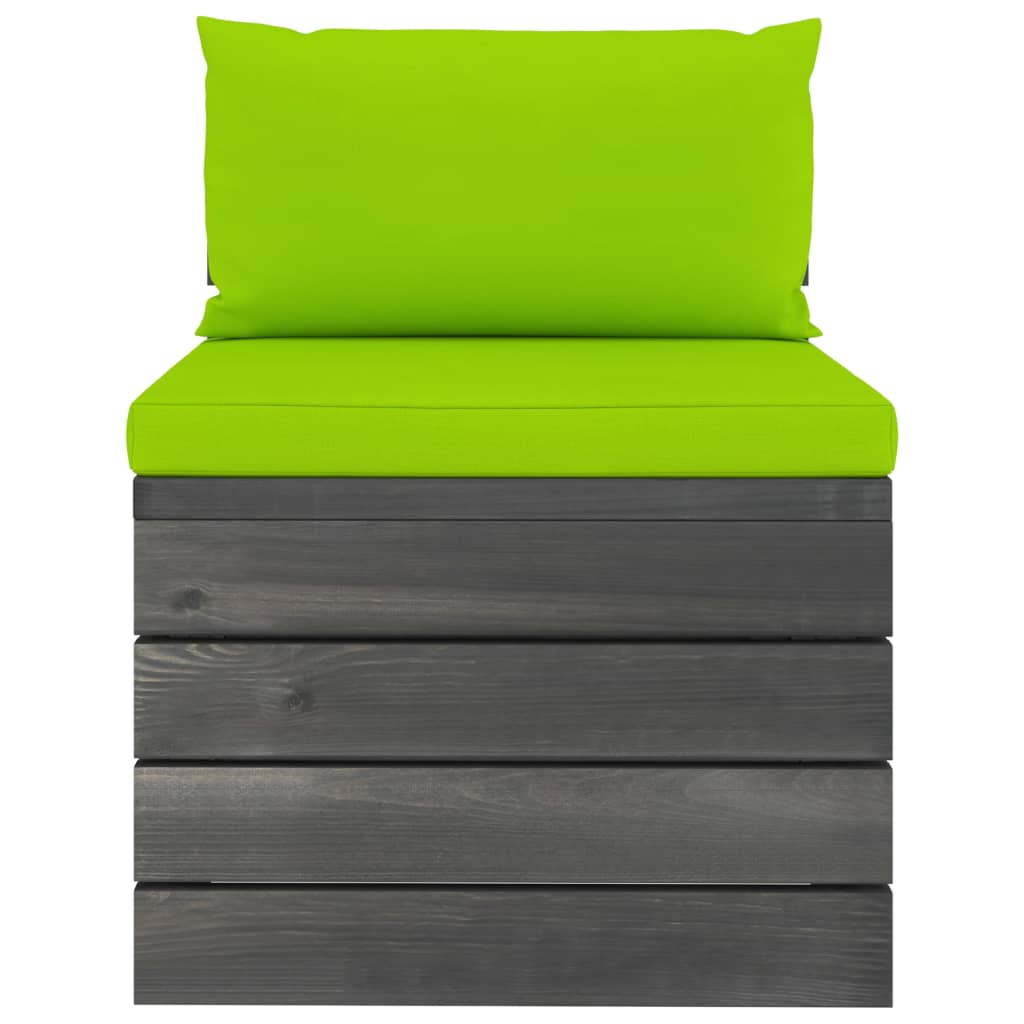 Salon de jardin palette meuble d'extérieur ensemble de mobilier 6 pièces avec coussins bois de pin massif