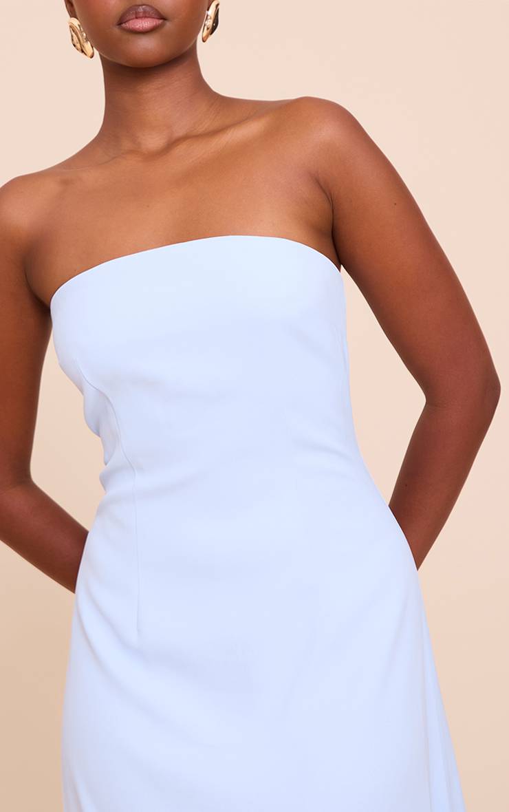 Bleu Clair Robe Longue Bustier En Tissu Tissé Ajusté