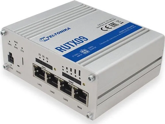 Teltonika RUTX09 - Router - WWAN 4-port switch - 1GbE - DIN monterbar på skinne