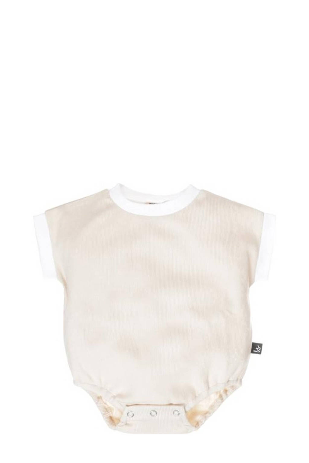 Babystyling romper met bies ecru/wit