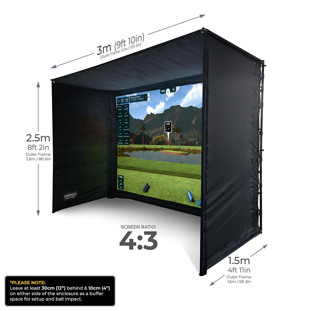 Golfvegger og Impact Screen til hjemmesimulator