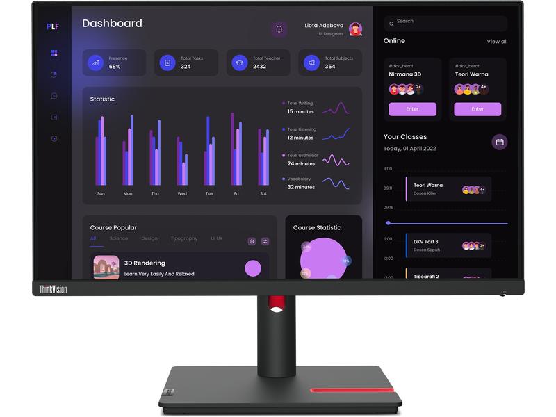 Lenovo Monitor ThinkVision T24i-30 Ergonomischer 23.8