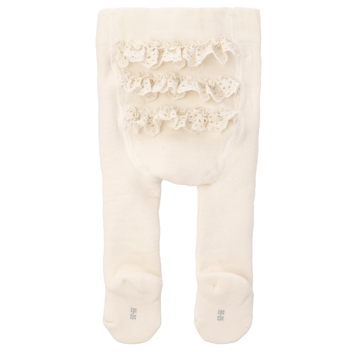 Newborn Frottee-Strumpfhose mit Spitze creme