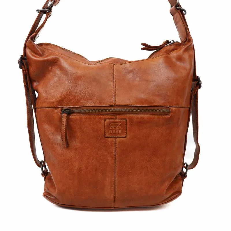 BEAR DESIGN Rucksack Cognac Leder