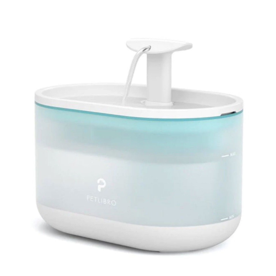 (2.1L) Capsule Water Fountain Katzen Trinkbrunnen Hunde Wasserspender (PLWF002) - Weiss / Blau