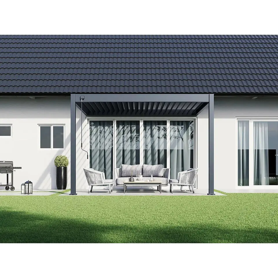 Orion Deluxe overkapping muur 300 x 360 cm antraciet