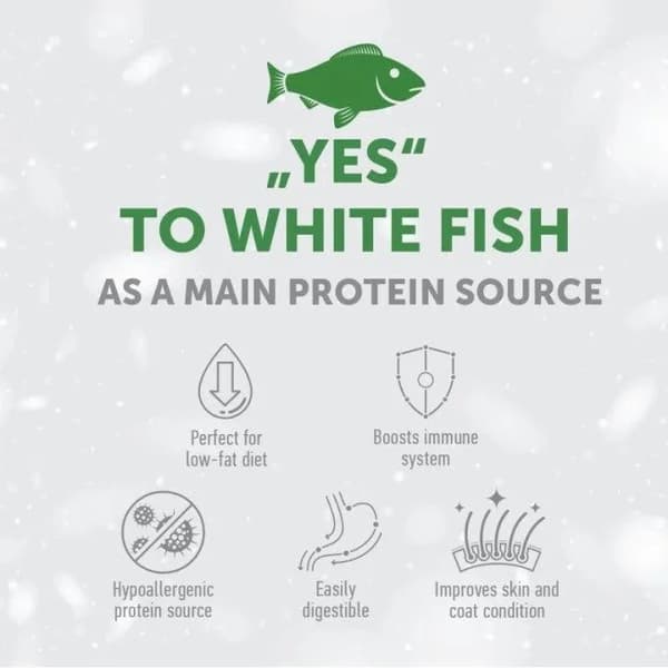 Nature's Protection Superior Care Hvite Hunder Kornfri Hvitfisk Junior Små- og Miniraser 10 kg, tørt kornfritt fôr for unghunder med hvit pels av små
