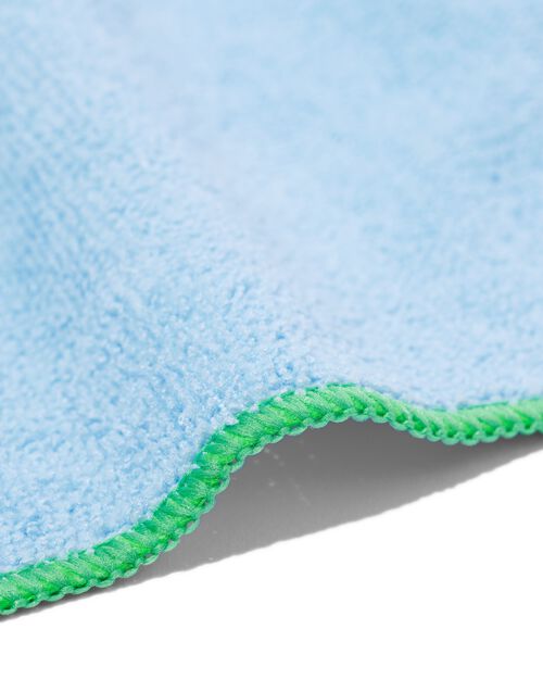3 chiffons en microfibre 35x35 vert/bleu