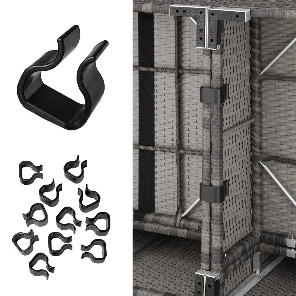 tectake - Loungeset Parijs - wicker - grijs