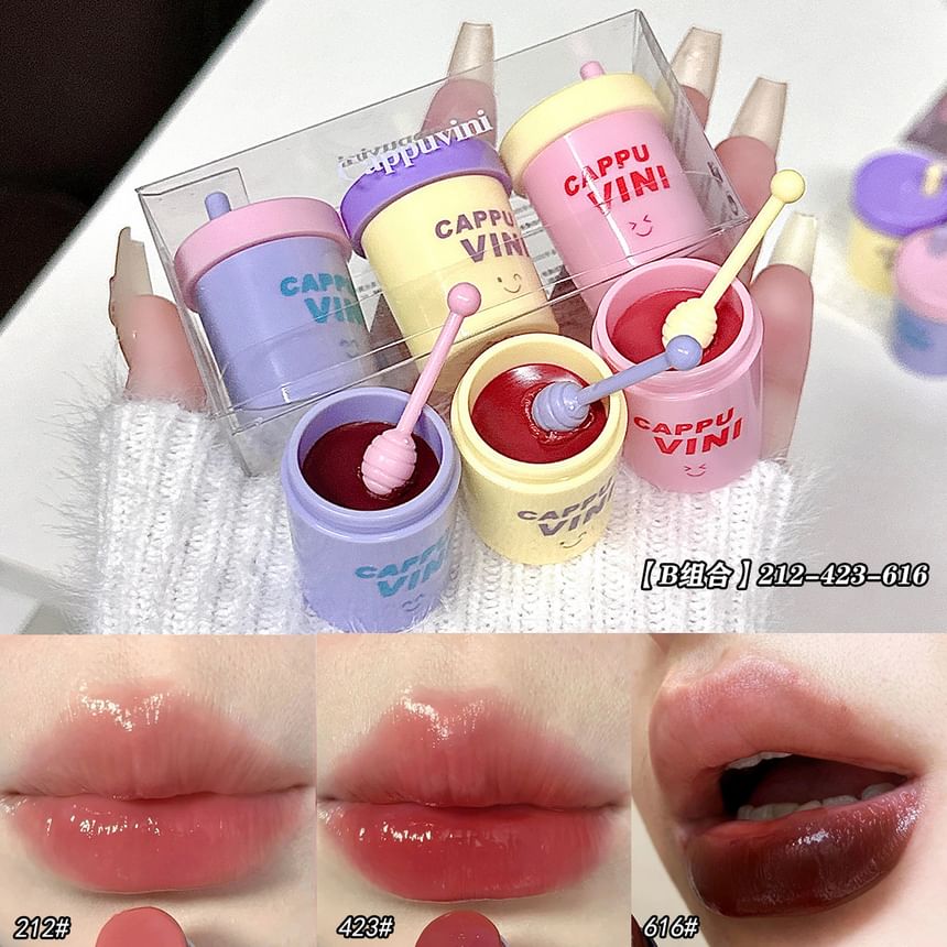 Cappuvini - Set van 3: Hydraterende melktheekopje lipgloss