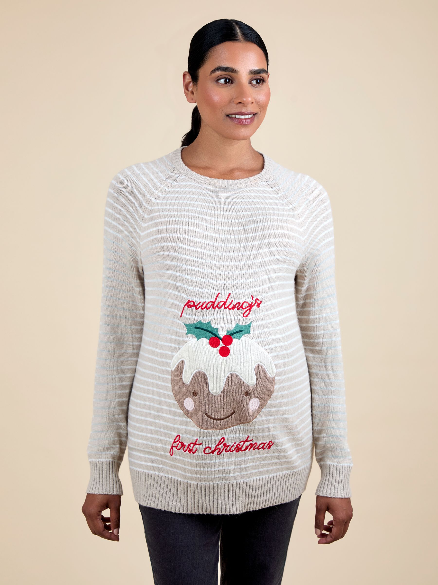 JoJo Maman Bébé Kerstmis Pudding Zwangerschapstrui