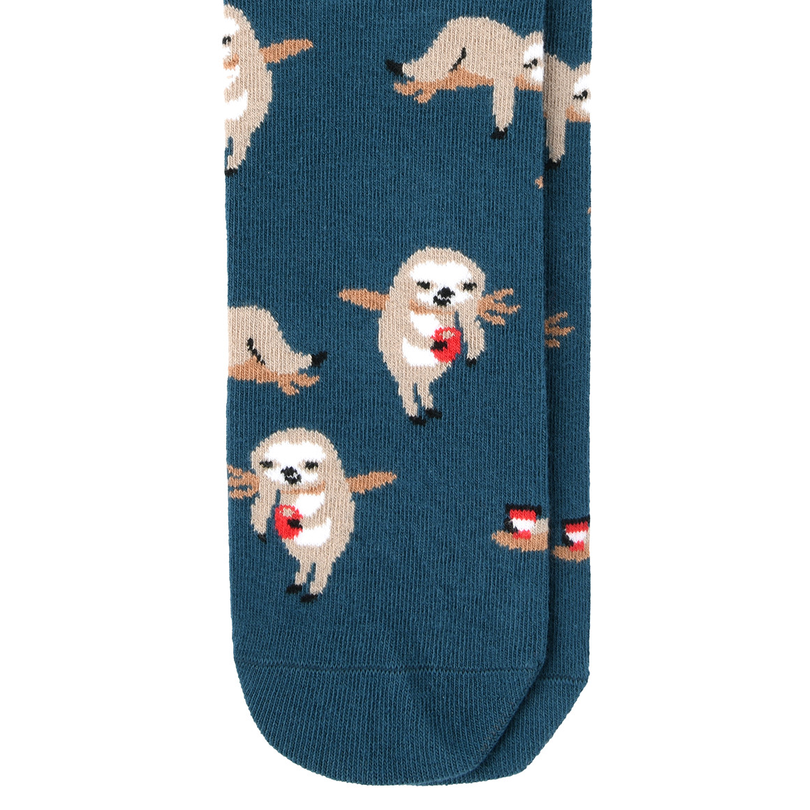 VanVaan 1 Paar Herren Socken mit Faultier-Motiven petrol
