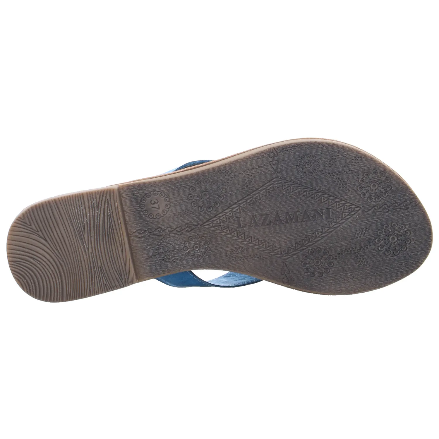 LAZAMANI Zehentrenner-FlipFlop Jeansblau Leder