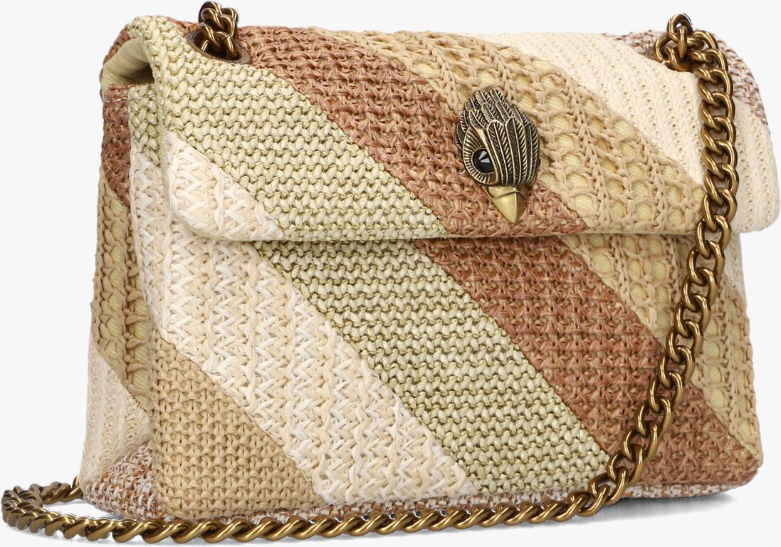KURT GEIGER LONDON bruine kurt geiger london schoudertas mini kensington bag raffia