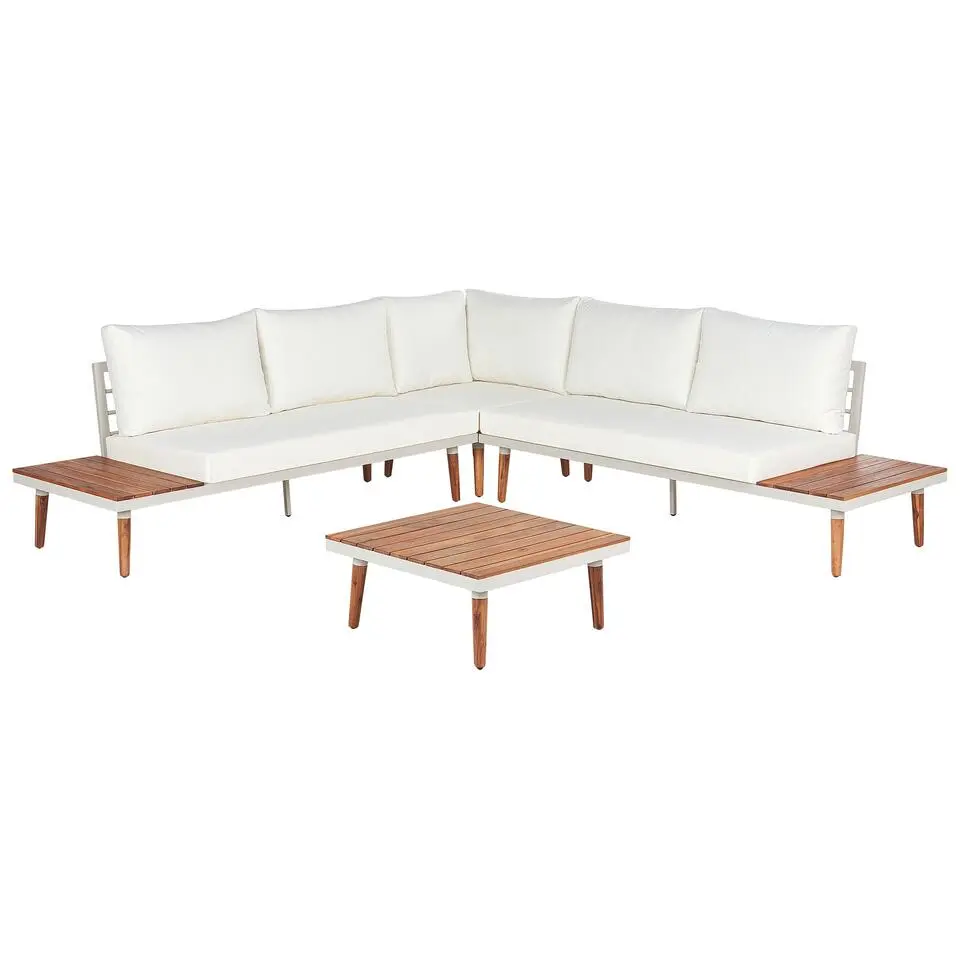 CORATO - Loungeset voor 5 - Wit - Acaciahout