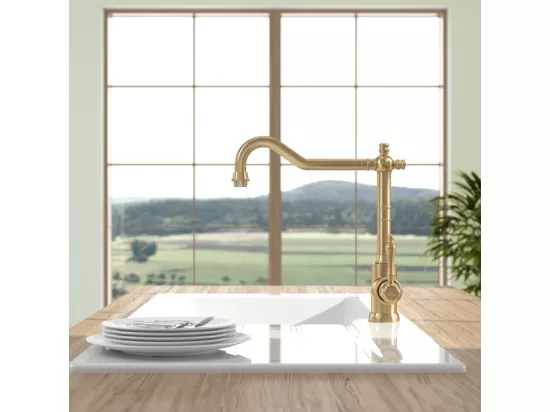 Robinet cuisine VILLEROY ET BOCH Avia 2.0 Or mat + nettoyant