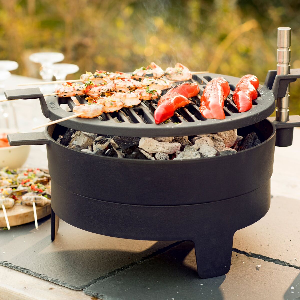 Støpejerns bordgrill, svart