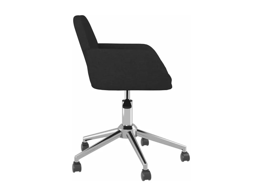 Chaise pivotante de bureau Noir Tissu
