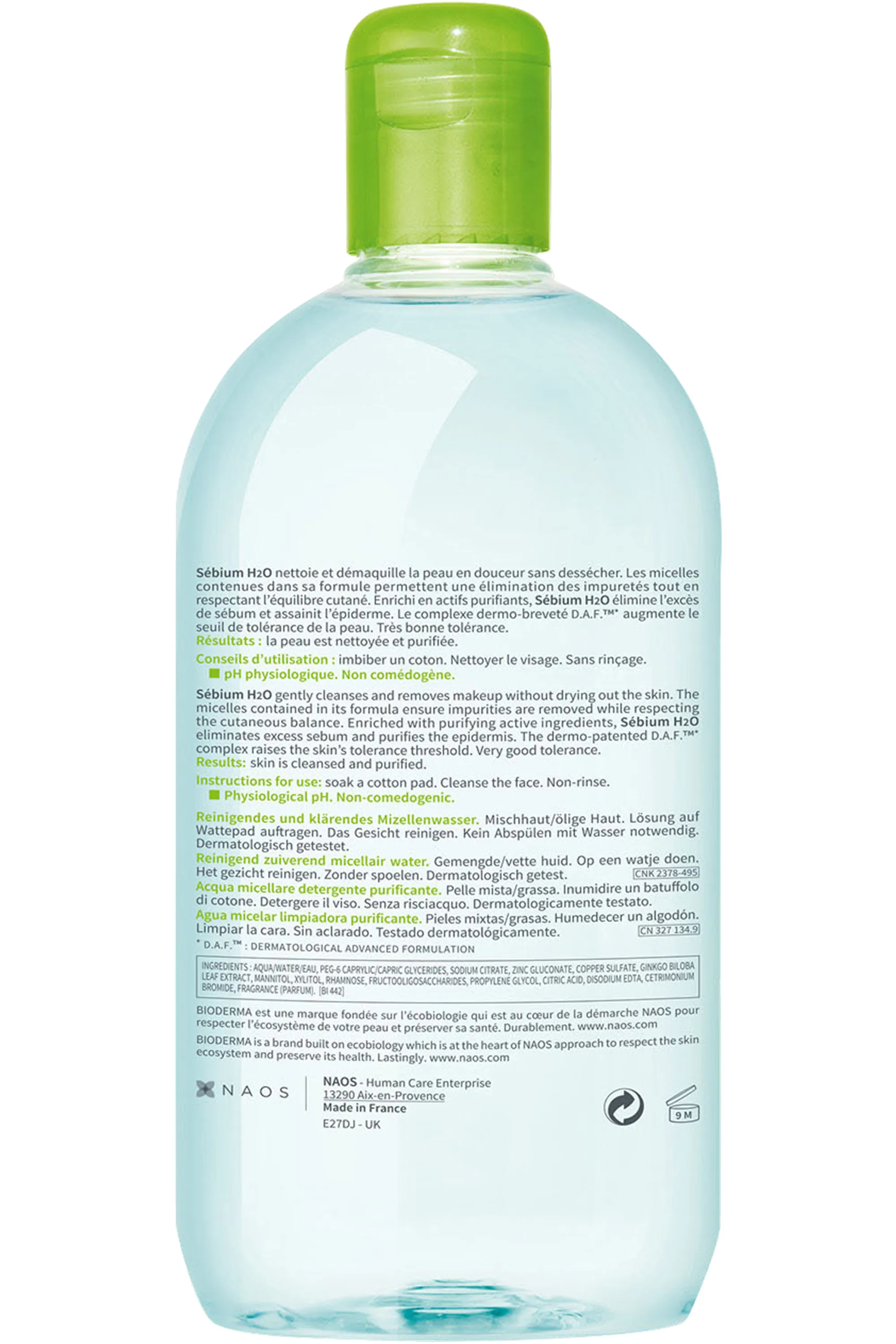 Bioderma Eau Micellaire nettoyante purifiante Sébium H20-100 ml