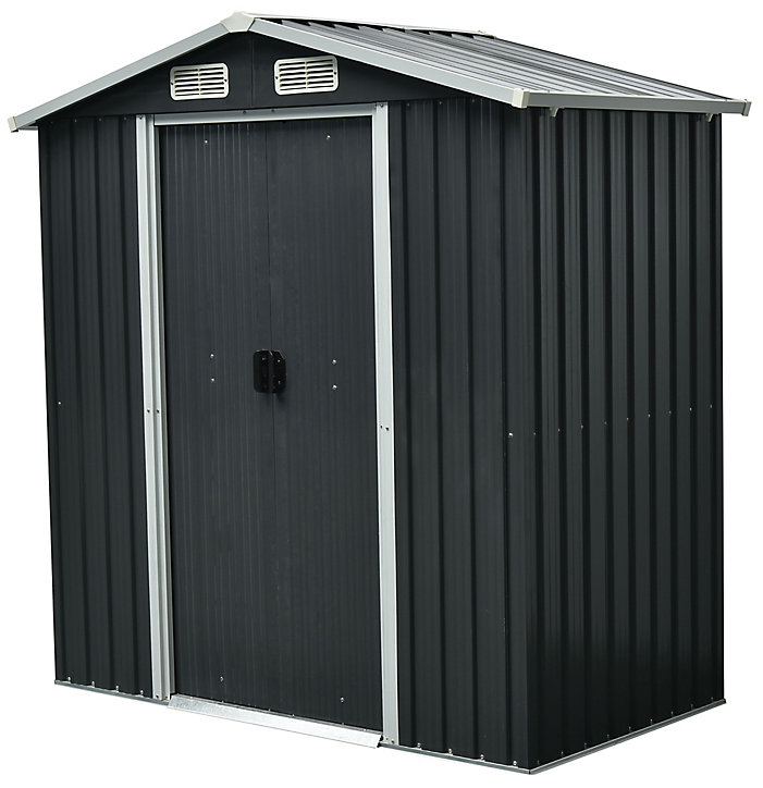 Abri de jardin GoodHome Basic en métal coloris gris ép.0,3 mm surface extérieure 2,12 m²