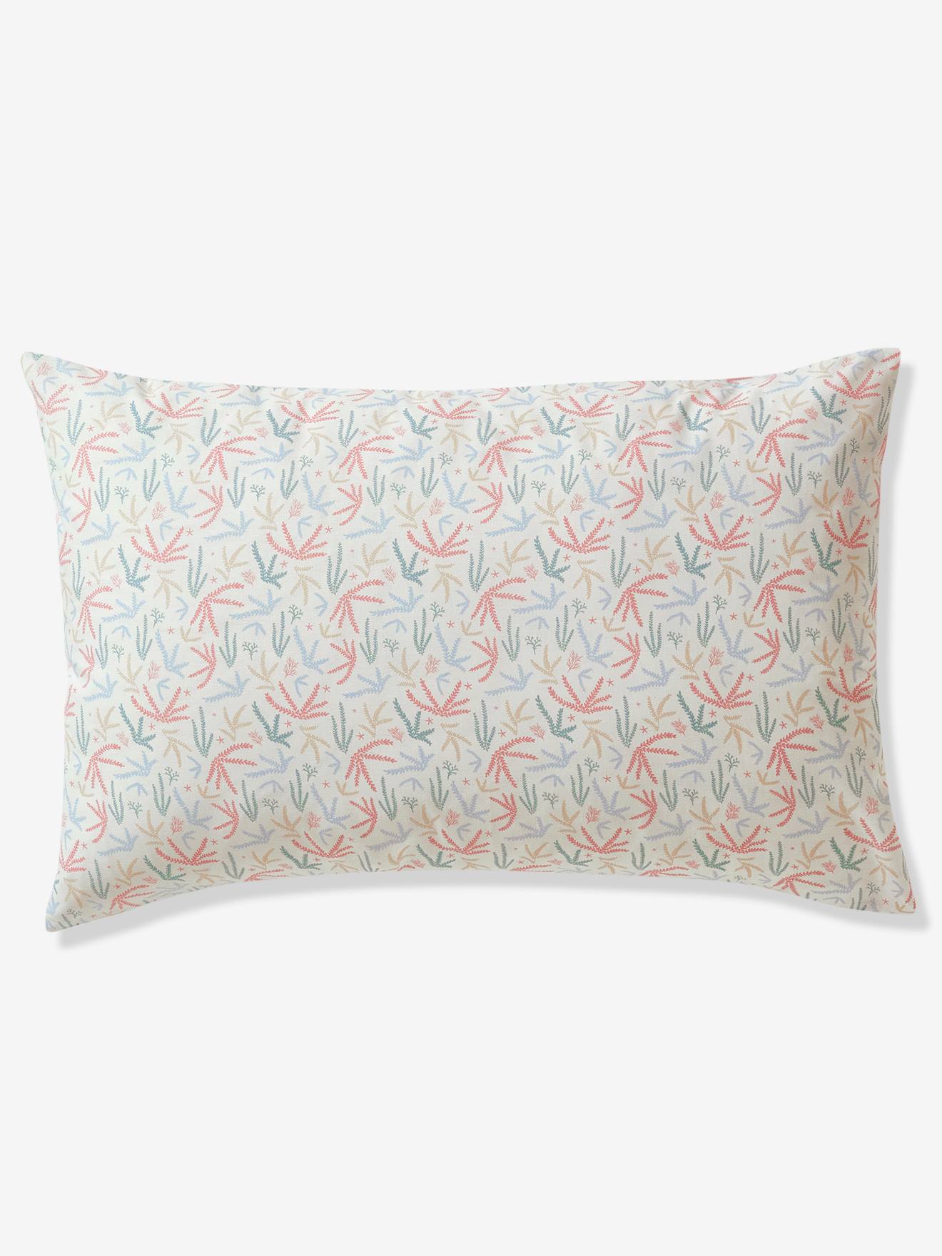 Conjunto infantil de capa de edredom e fronha OCEAN azul médio liso com estampas.