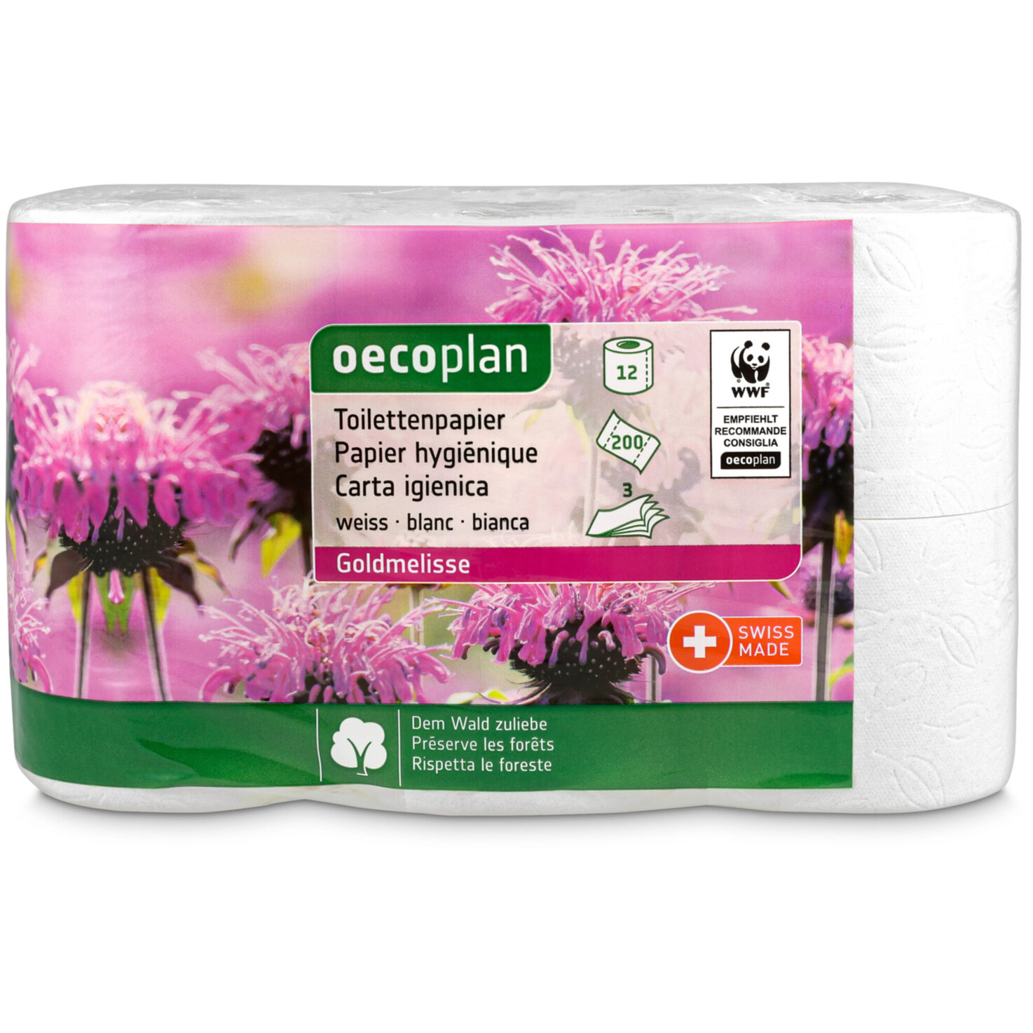 Oecoplan Toilettenpapier Goldmelisse weiss 3-lagig 12 Rollen