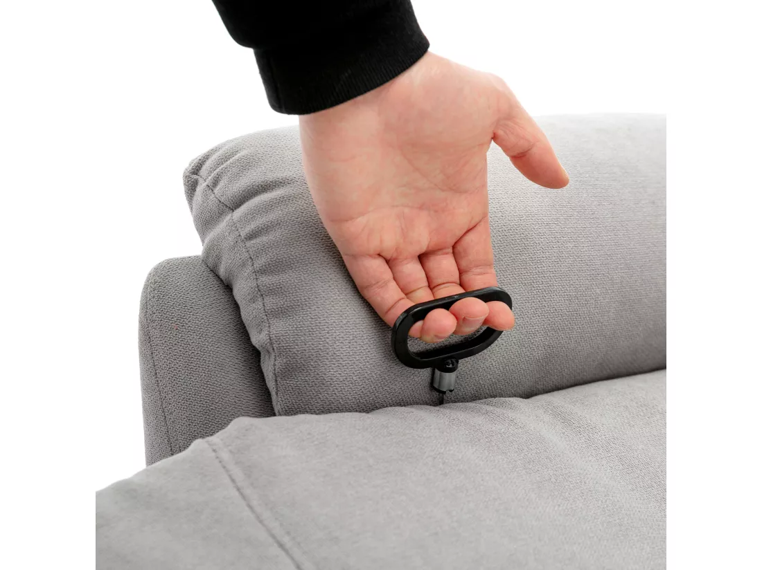 Fauteuil de relaxation en tissu avec repose-pieds pour salon - coloris gris