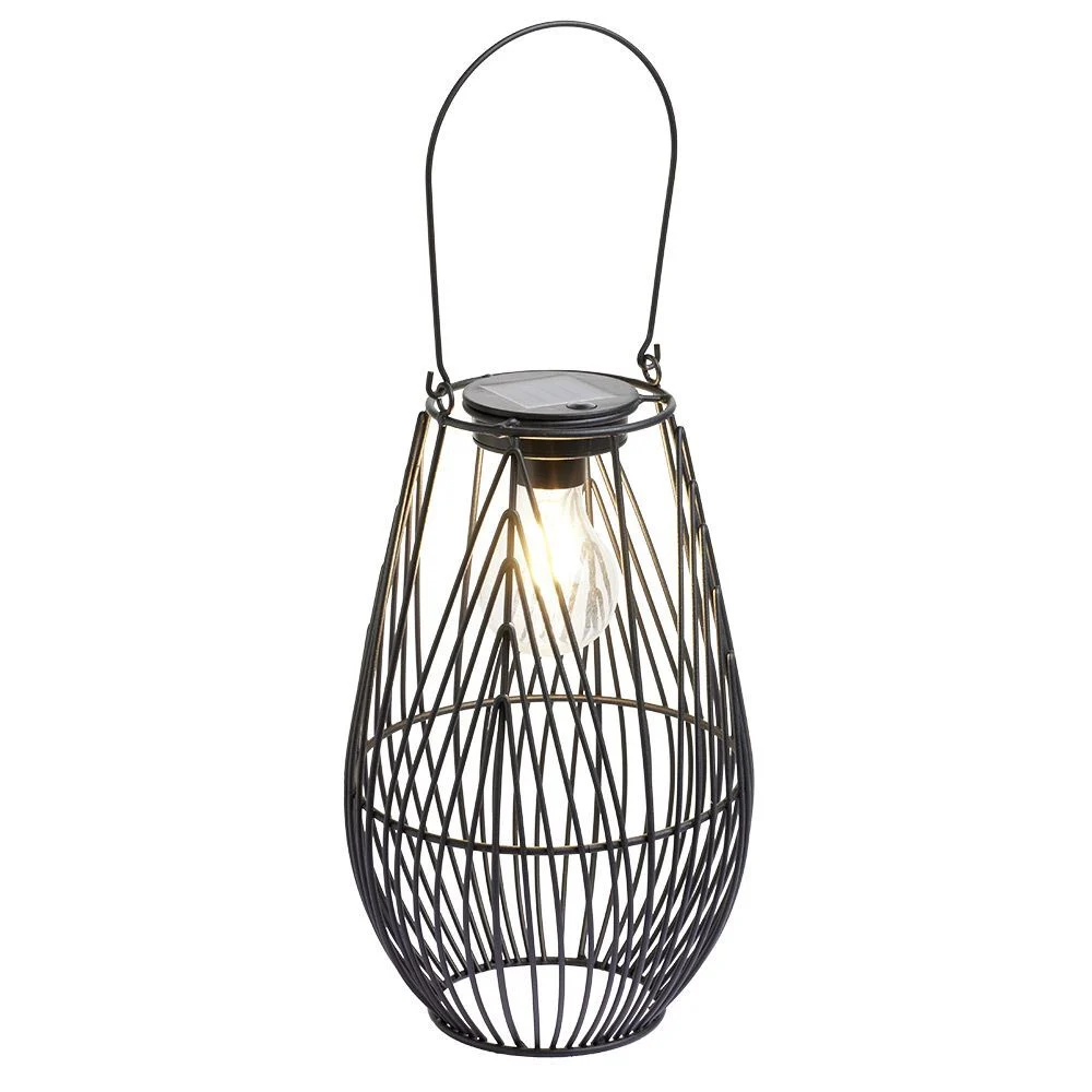 Lanterne solaire filaire à LED blanc chaud Ø17xH25cm