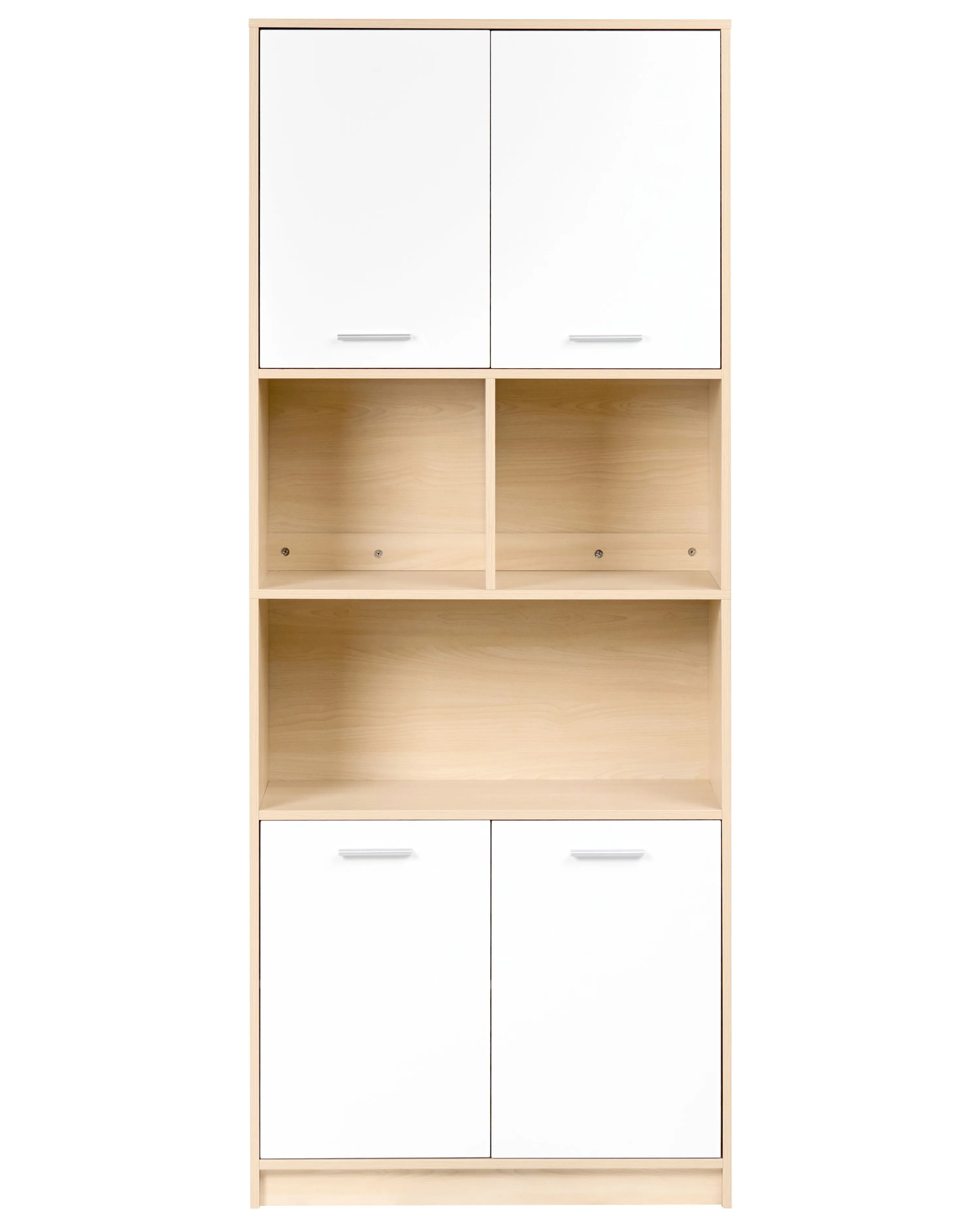 Boekenkast met 4 deuren ZEHNA Lichtbruin/wit