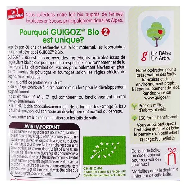 Leite Orgânico Guigoz 2ª Etapa 800g