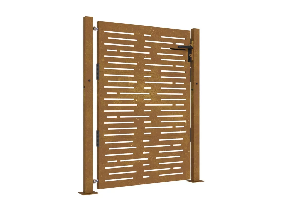 Portail de jardin 105x130 cm acier corten conception de carré
