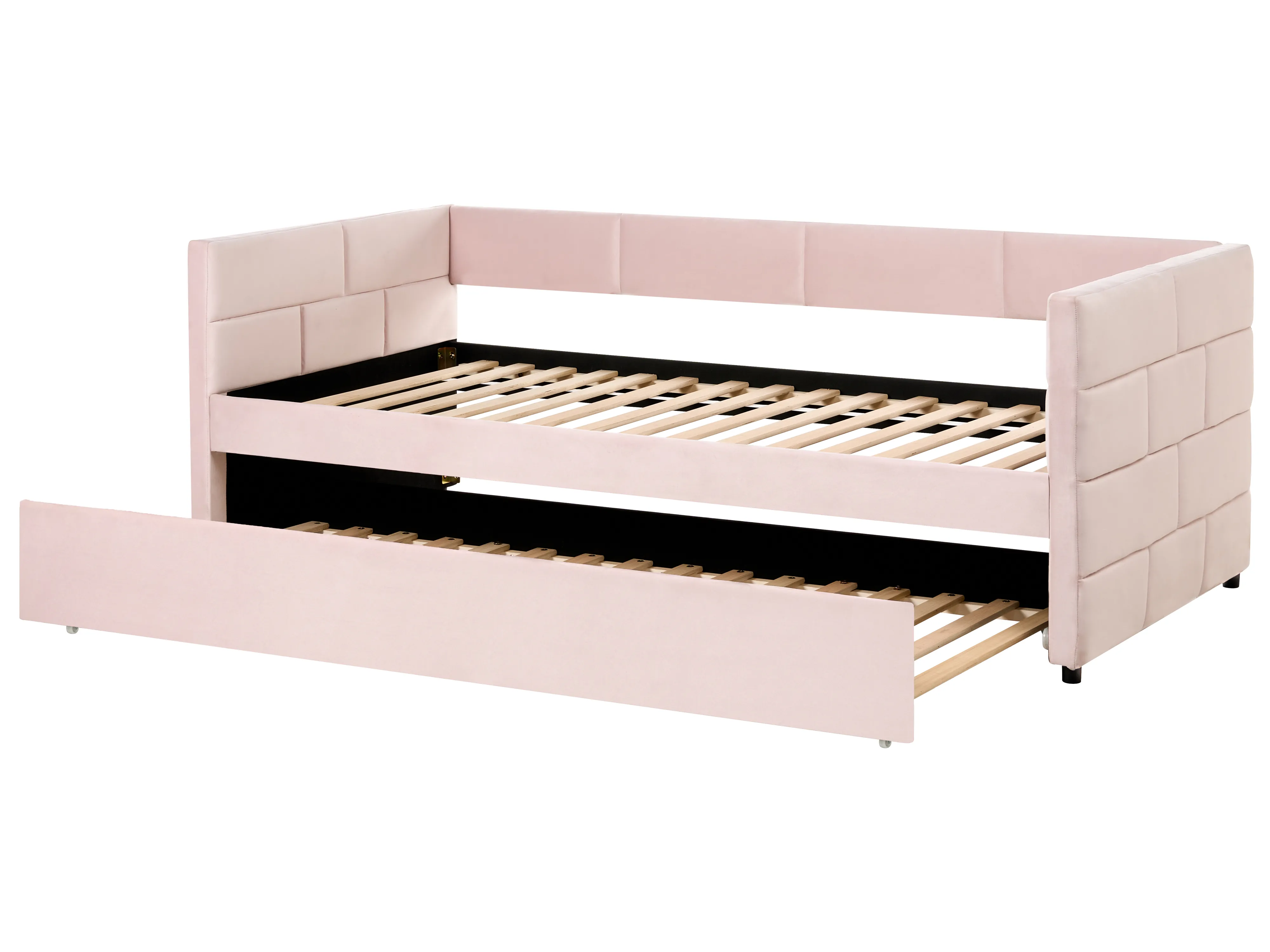 Onderschuifbed Fluweel CHAVONNE 90 x 200 cm Roze