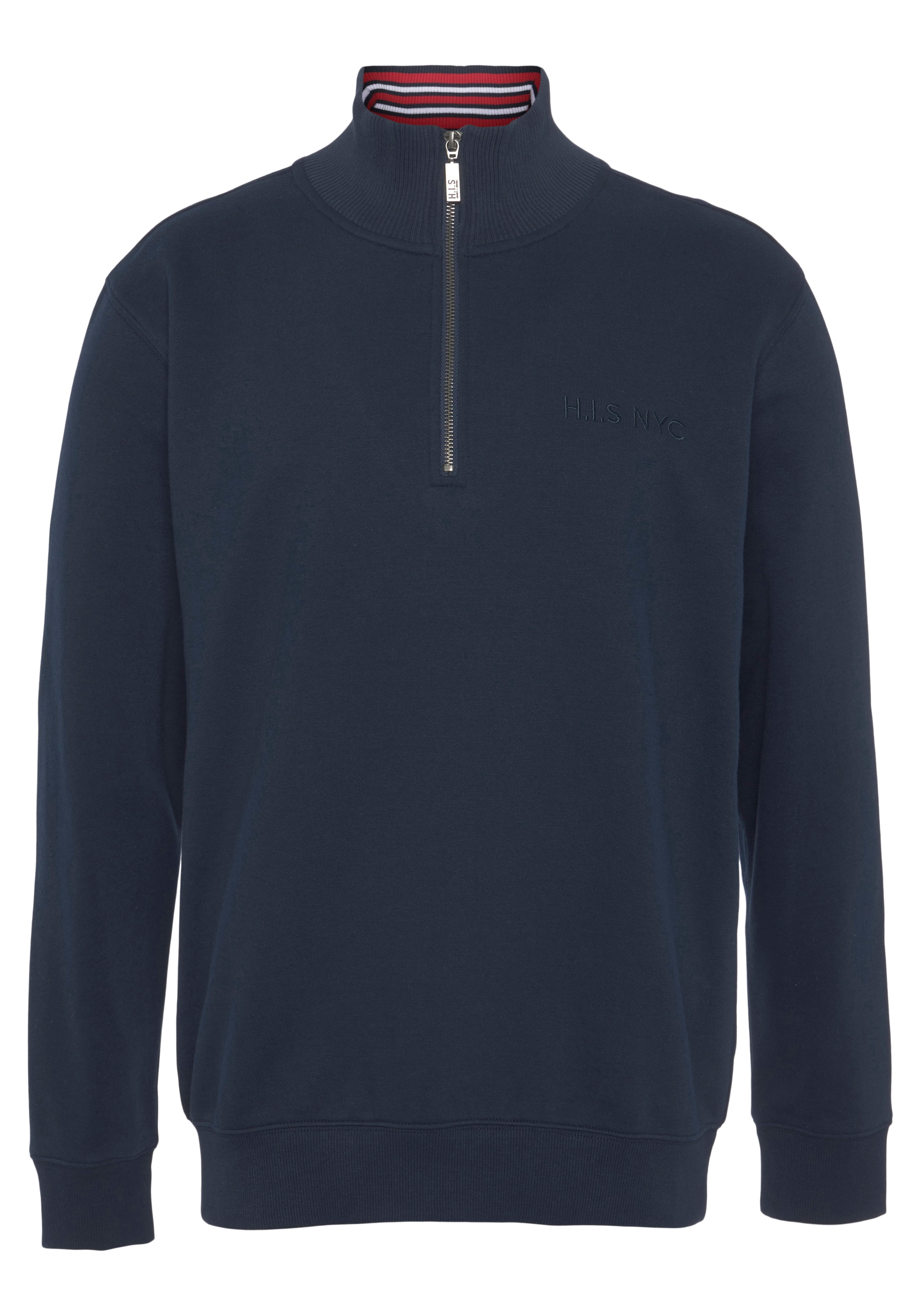 H.I.S Sweatshirt , unifarben,  aus dehnbarer Sweatware,  mit Logostickerei