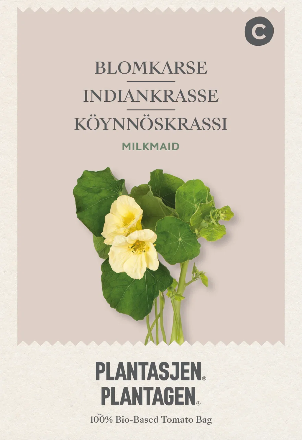 Tropaeolum majus Milkmaid Blomkarse Milkmaid