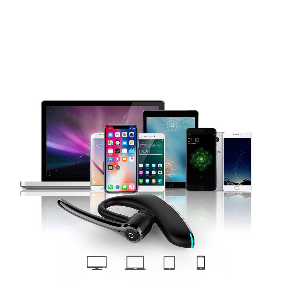 Wireless Bluetooth 5.0 In-Ear Business Headset Kopfhörer mit Noise Cancelling - Schwarz