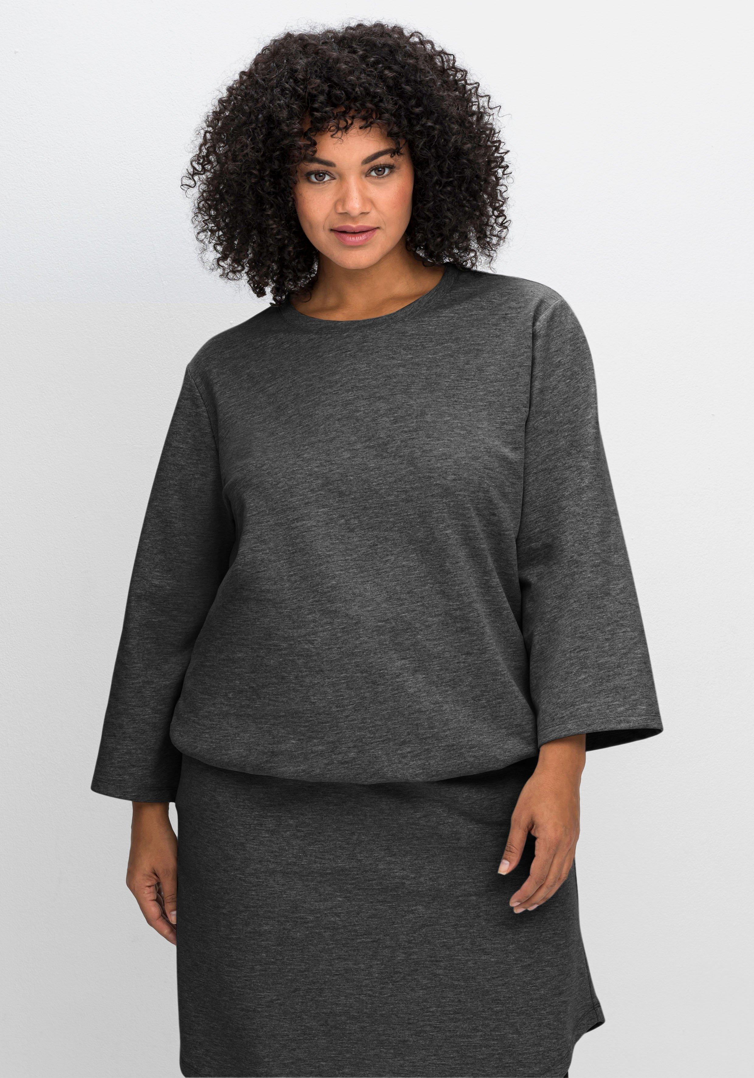 Sweatshirt mit Gummibund und 7/8-Ärmeln
